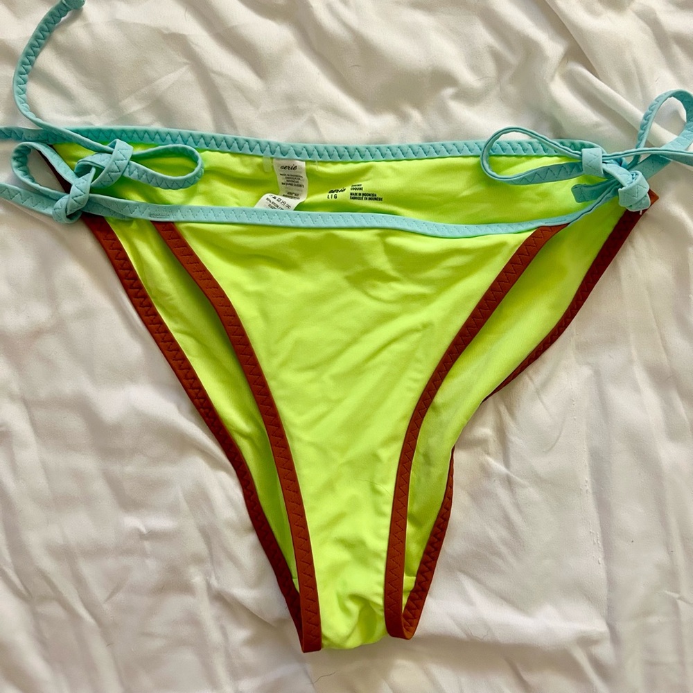 American Eagle Aerie Bikini Bottom Color block Neon Size Large